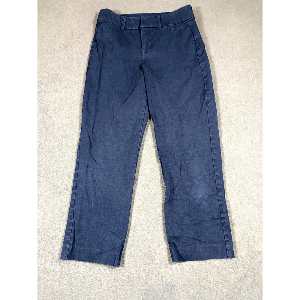 Old Navy Crop Pixie Pants Women's 2P Blue Secret Pockets High Rise Straight Leg